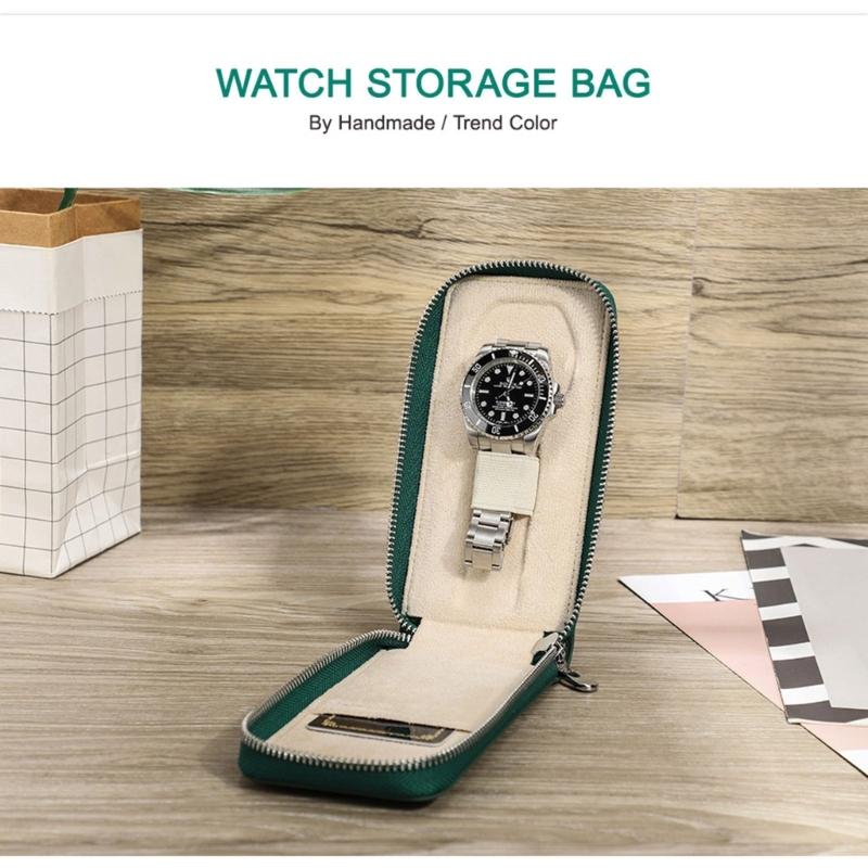 Genuine Leather Storage Case Portable Travel Watch Cases Handmade Portable Jewelry Accessory Organizer Box for Men Women