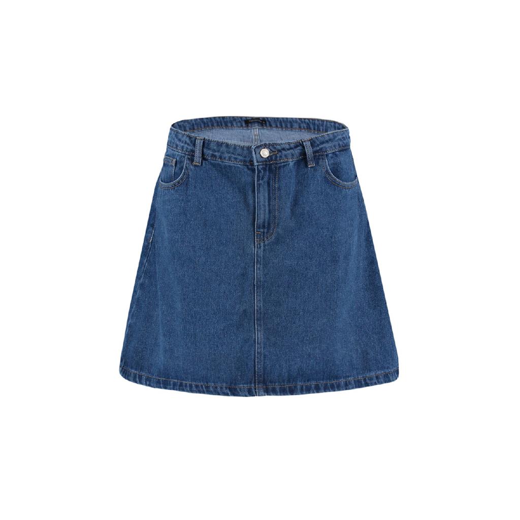 Fusta neagră de blugi cu talie înaltă în formă de A Tbbaw23az00042