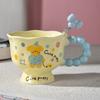 Cartoon Puppy Kitten Mug High End Light Luxury Ceramic Girl with Spoon Coffee Cup Couple Cup Goblet Cup