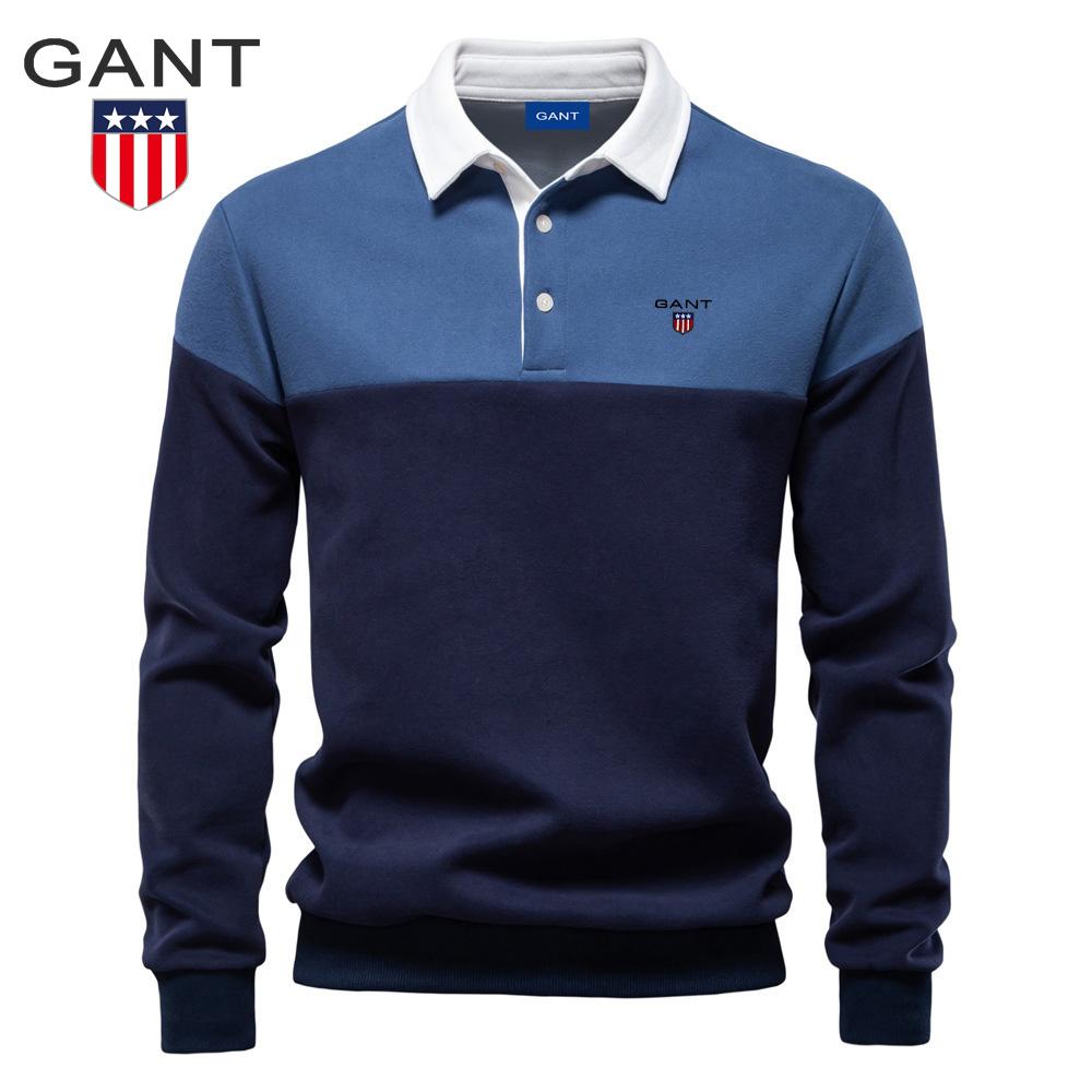

GANT 2025 Spring New Long Sleeve Polo Neck Sweatshirt Embroidered Men s Large Size High Quality Casual Men s Sweatshirt XXL