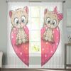 Two Cute Cartoon Kittens Sheer Curtains For Bedroom Living Room Tulle Curtains For Kitchen Window Voile Curtains