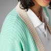 Adidas Originals SS23 Adicolor 70s Retro Series Knitted Cardigan Color Block Loose Long Sleeve Sports Knitwear Women Cardigans Simple-Green IK7494