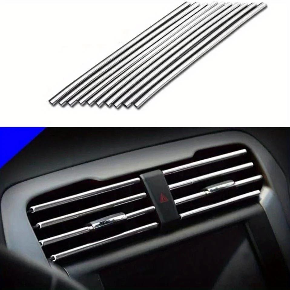 10Pcs Car Air Conditioner Decoration Strip for Vent Outlet, Universal Waterproof Bendable Air Vent Outlet Trim Decoration