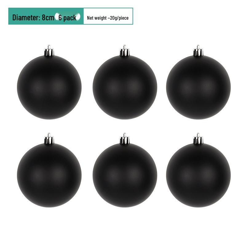 Black PVC Christmas Balls - Decorative Ornaments (6-15CM) for Tree Hanging and Scene Arrangement.