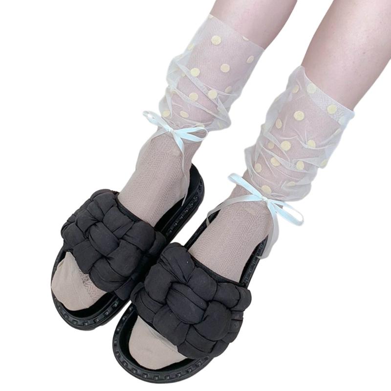 Womens Calf Socks, Sweet Girl Lace Ruffle Knee Socks Fashion Ladies Girl Princess Mesh Patchwork Socks Stockings