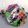 1pc Powerpuff Girls Automatic Opening Folding Umbrella with 8-Bone Iron Frame, Portable Design for Outdoor Use, Perfect Gift for Fans, Travelers, and