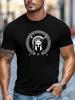 Spartanerhelm Herren Baumwoll-T-Shirt Sportlich Lässig Schwarz Weiß Griechischer Krieger Grafik-T-Shirt Fitnessstudio Muskelpassform Streetwear - Herren Sum...