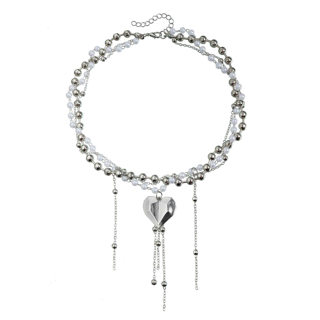 ins light luxury love fringed collarbone chain cold wind high sense pearl necklace