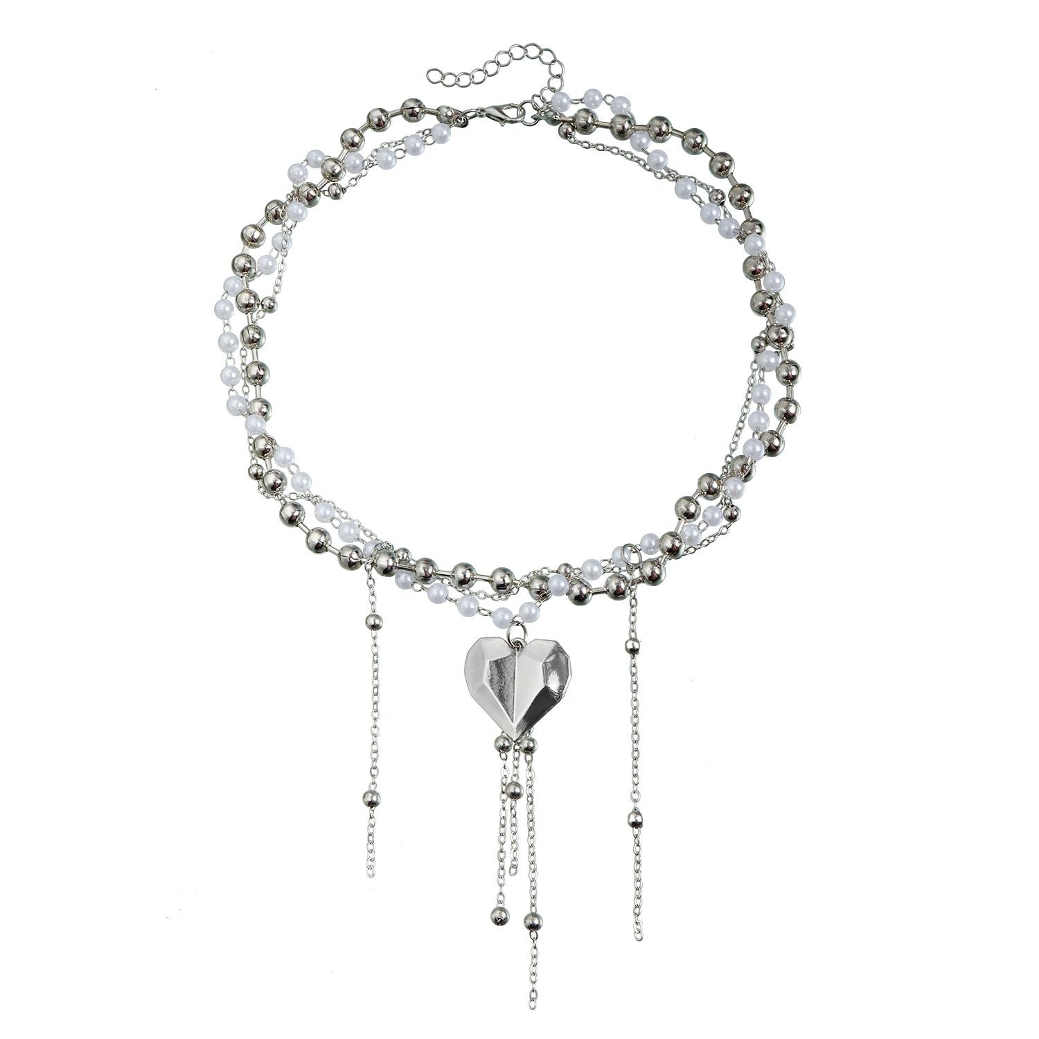 ins light luxury love fringed collarbone chain cold wind high sense pearl necklace