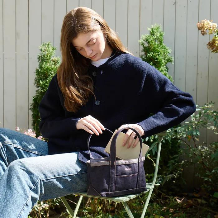 Logo Stitch Mini Tote Navy