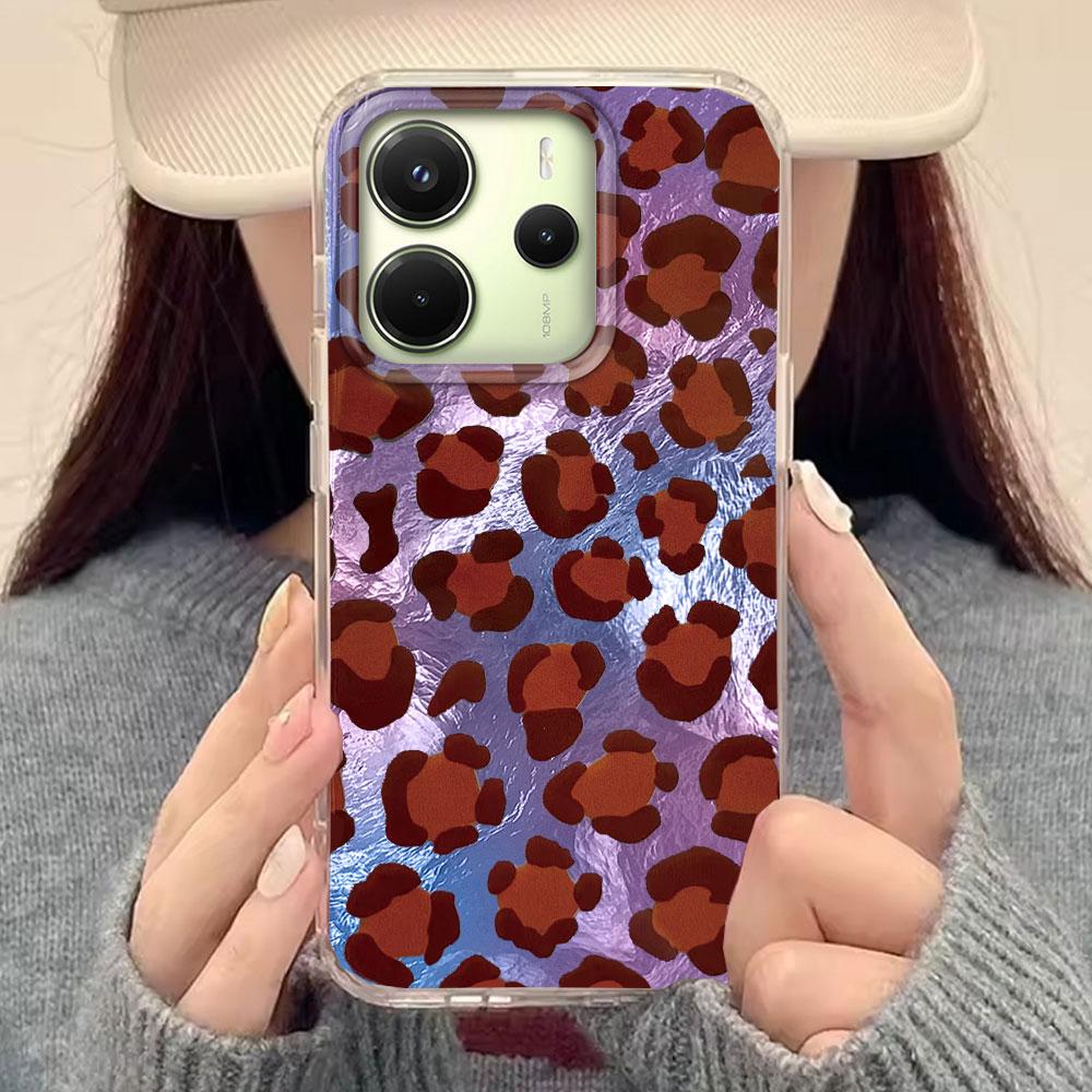 Luxury Gold Leopard Print Phone Case for Xiaomi Redmi Note 15 14 13 12 11 11S 10 10S 8 9 Pro 15C 9C 13C 14C A3 11S 9C A1 Cover