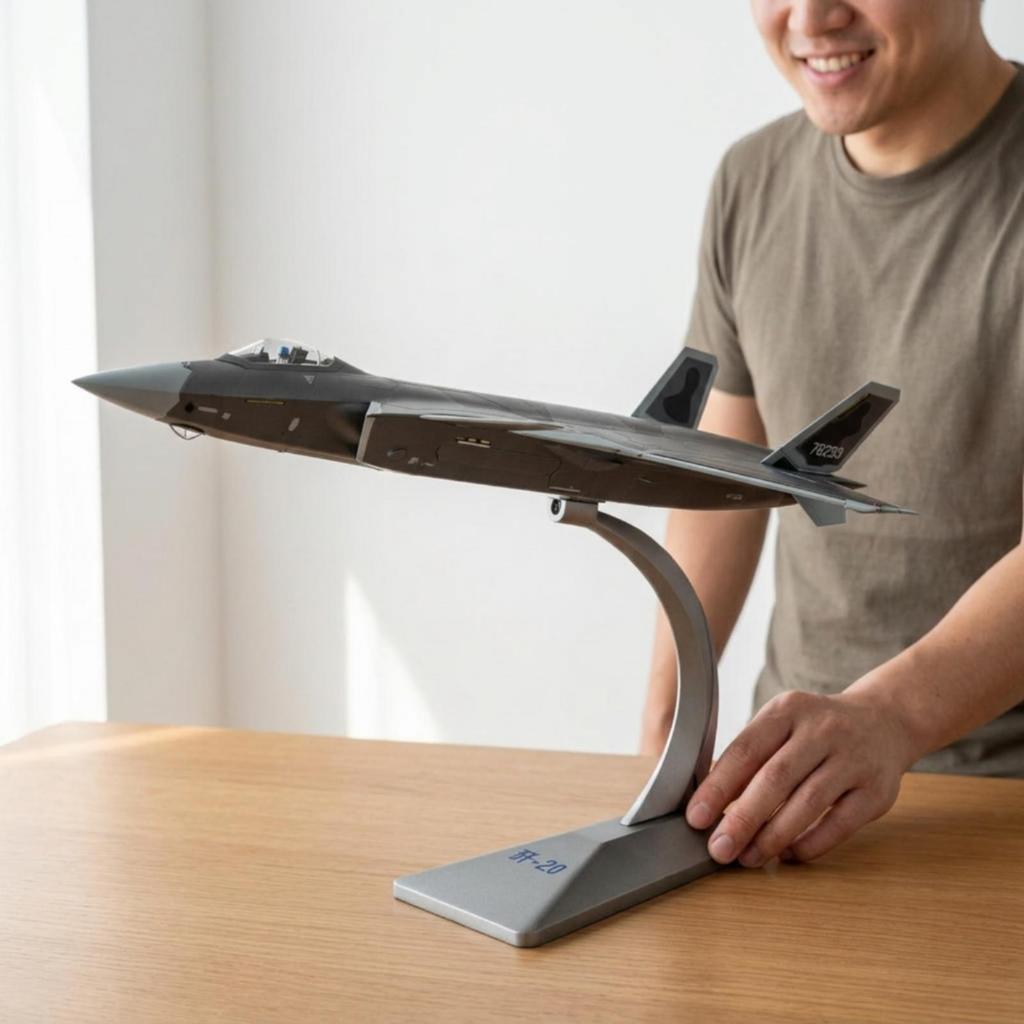 J-20 Model Metal Toy Stealth Pattern for Aviation Enthusiasts, Collectors