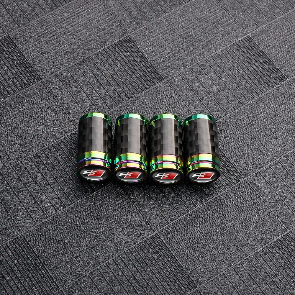 4Pcs Car Tire Valve Cover Tyre Wheel Air Stem Valve Cap for 3w Sline A3 A4 A5 A6 A7 A8 TT Q3 Q5 Q7 A1 B5 B6 B7 B8 B9 8P C6 C5w3