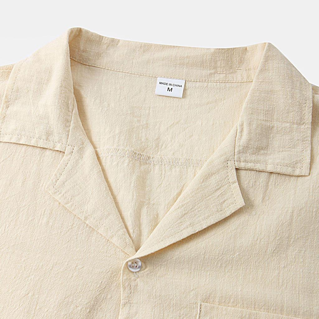 Men's 2026 Summer Cotton-Linen Short-Sleeve Casual Cardigan Shirt