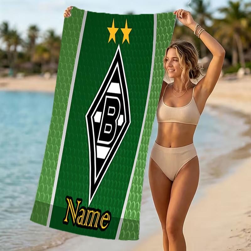 Personalisierbare Strandtücher mit Designs im Thema Borussia Mönchengladbach. Geeignet für den Strand, Yoga, Sport;ideal als Strandzubehör