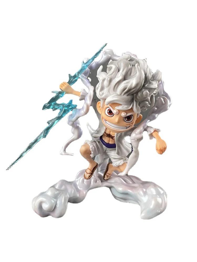 16cm One Piece Anime Figure Sun God Nika Luffy Gear 5 Q Version Statue Action Figure Model Doll Decoration Collection Toys Gifts