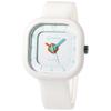 Ladies Watch Test Life Waterproof Square Simple Silicone Strap (White)