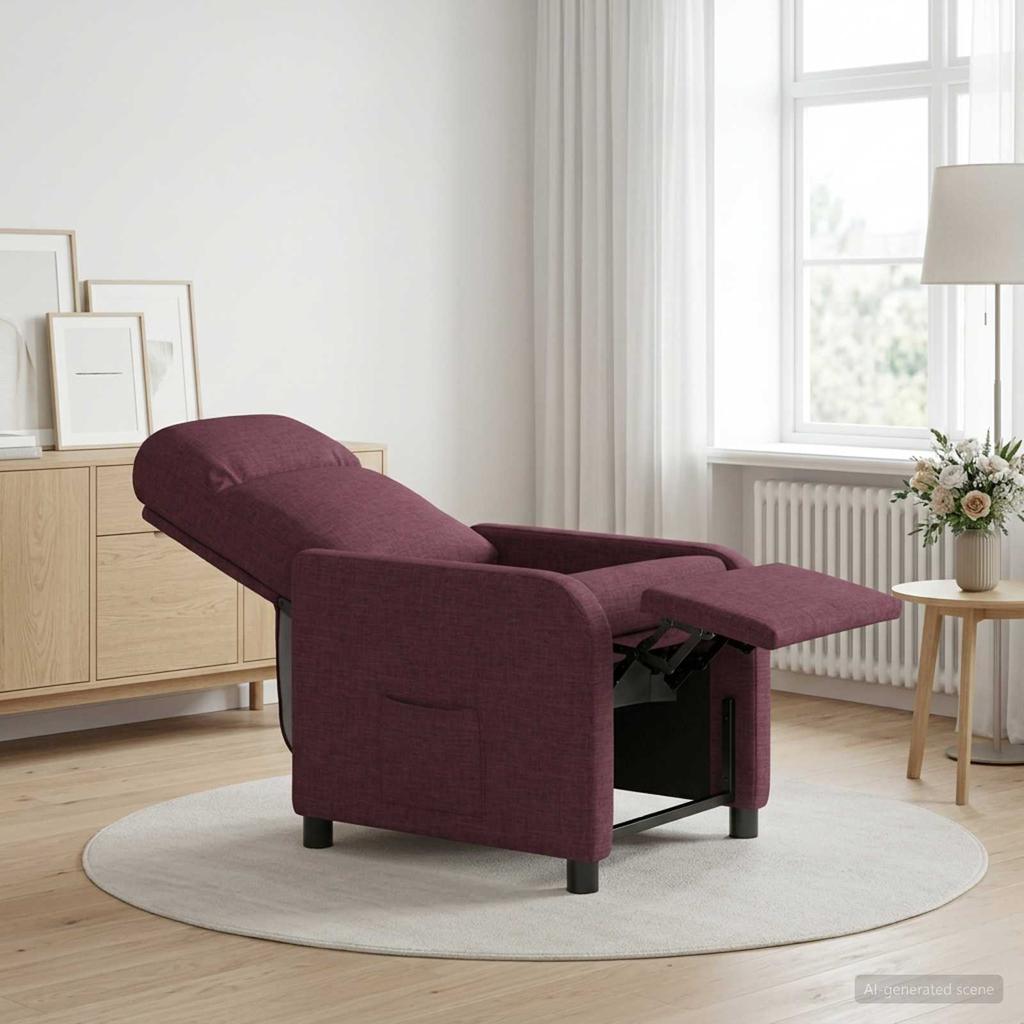 Recliner Chair Purple Fabric