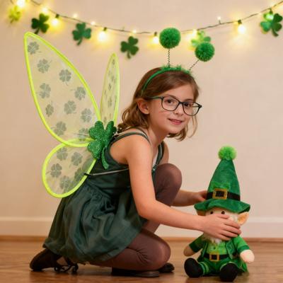 Skrzydła motyla LED z koniczyną dla St. Dzień Świętego Patryka Regulowane Paski i Programowalne Tryby Światła Kostium Sceniczny Rekwizyt na Festiwalową Imprezę Taneczną