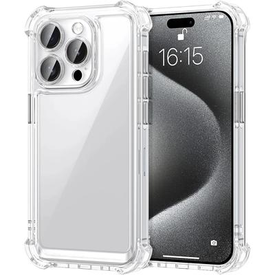 Ultra Thin Clear Silicone Soft TPU Hybrid Hard PC Case For iPhone 15 13 14 Mini Pro Max Plus Transparent Corner Shockproof Case