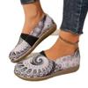 Plus Size Women's Flats Colorful Round-Toe Ethnic-Style Low-Cut Shoes Graffiti-Print Casual Versatile Shoes