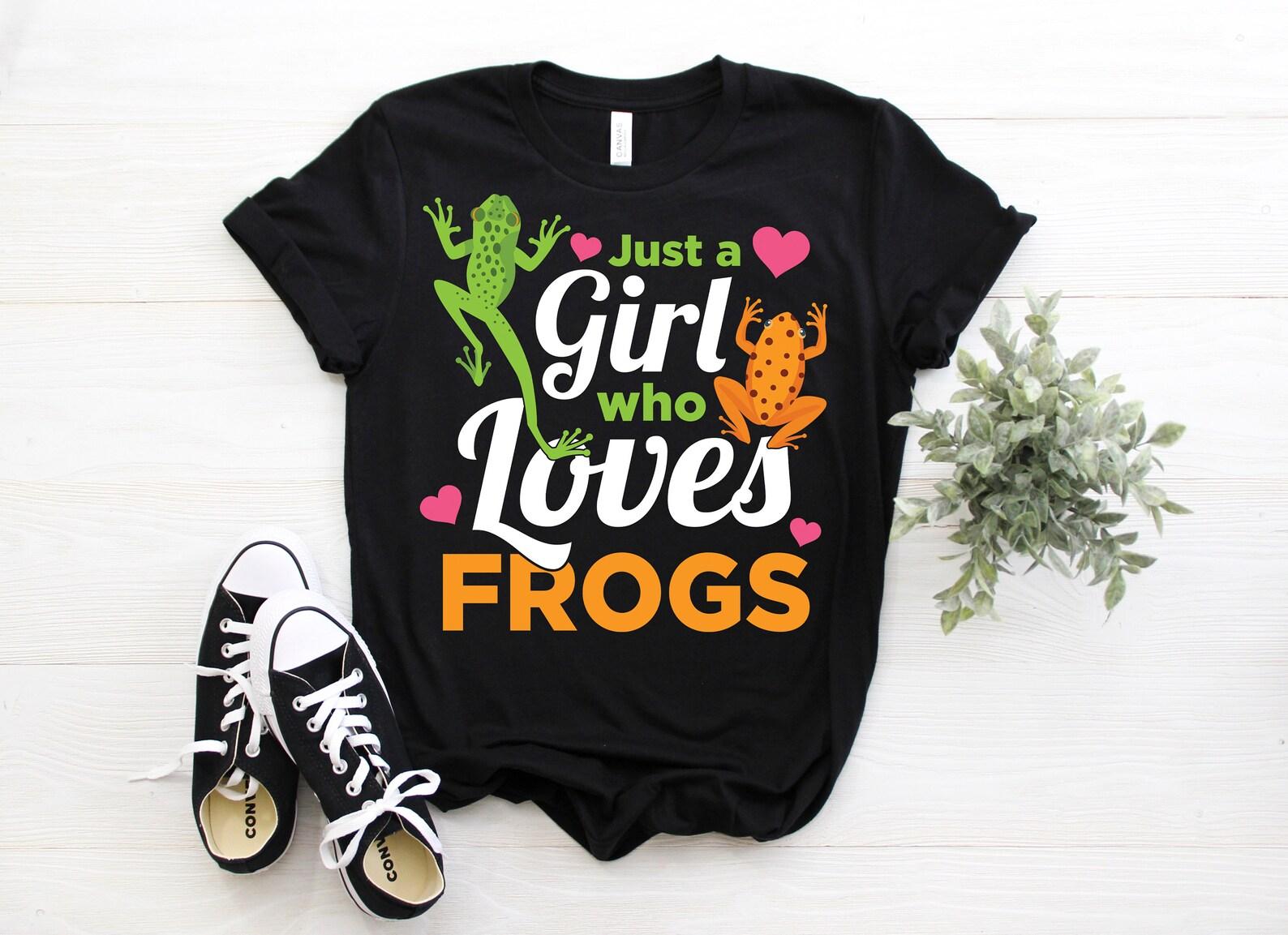 Just A Girl Who Loves Frogs Amphibians Cute Frog Gifts Custom T-Shirt, Funny Amphibians Shirts, Teacher Zoologist, Zoo Species Lover Present 130