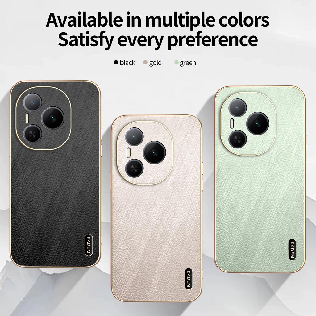 For Honor Power, Phone Case Luxury Brushed Leather Electroplated Bumper Soft TPU Cover