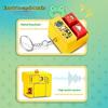 Fingertip Button Keyboard Games Keychain Plastic With Led Light Voice-Activated Keychain Portable Cartoon Interactive Keychain