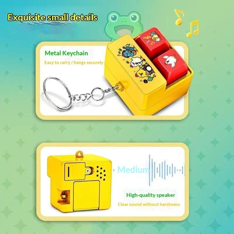 Fingertip Button Keyboard Games Keychain Plastic With Led Light Voice-Activated Keychain Portable Cartoon Interactive Keychain