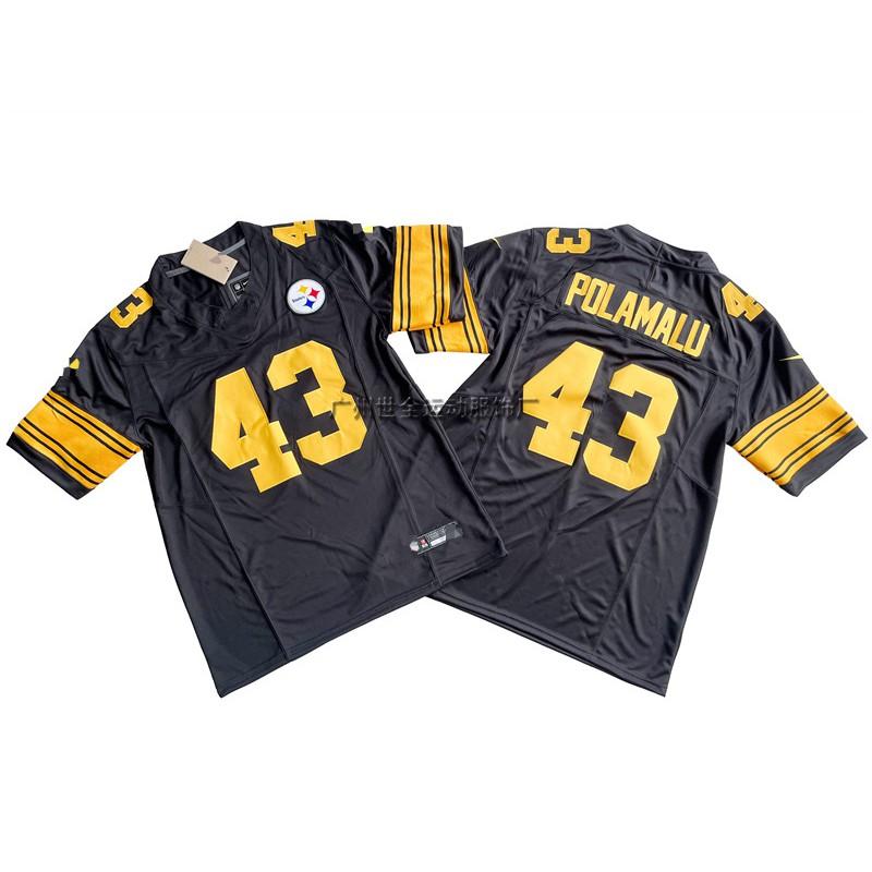 Pittsburgh Steelers Camiseta de Fan Legacy para Hombre Mezcla de Algodón Bordada Uniforme de Fútbol Rugby Deportes