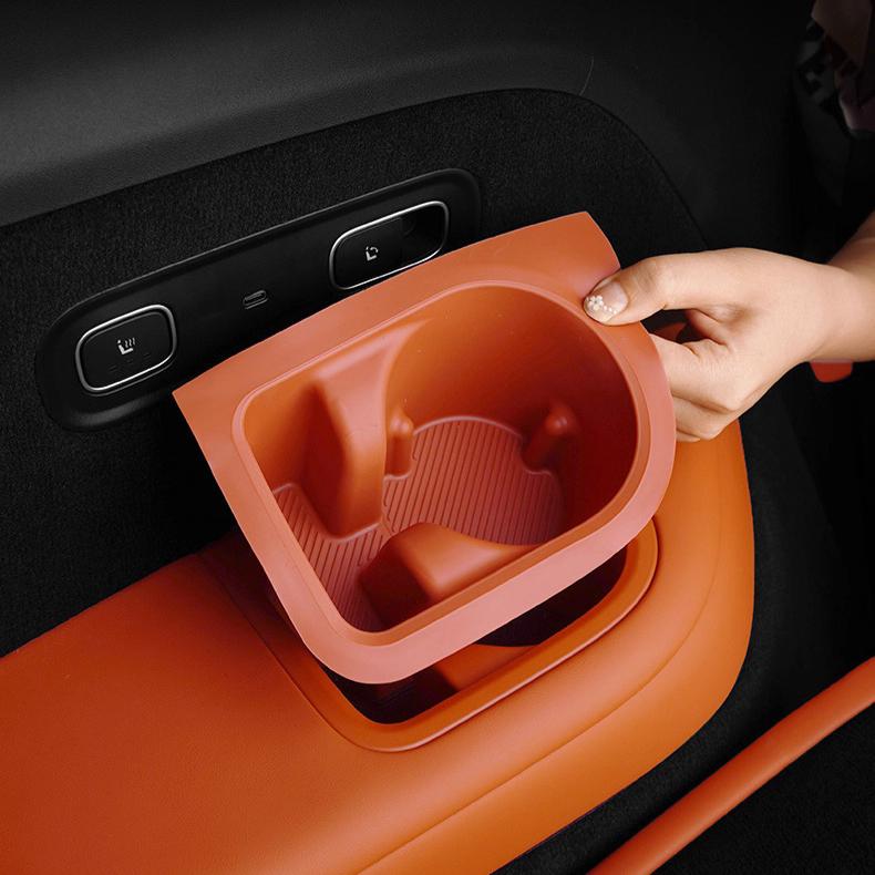 For Li L8 L9 2025 2024 Lixiang Third Row Central Control Wireless Charging Silicone Cup Holder Storage Pad