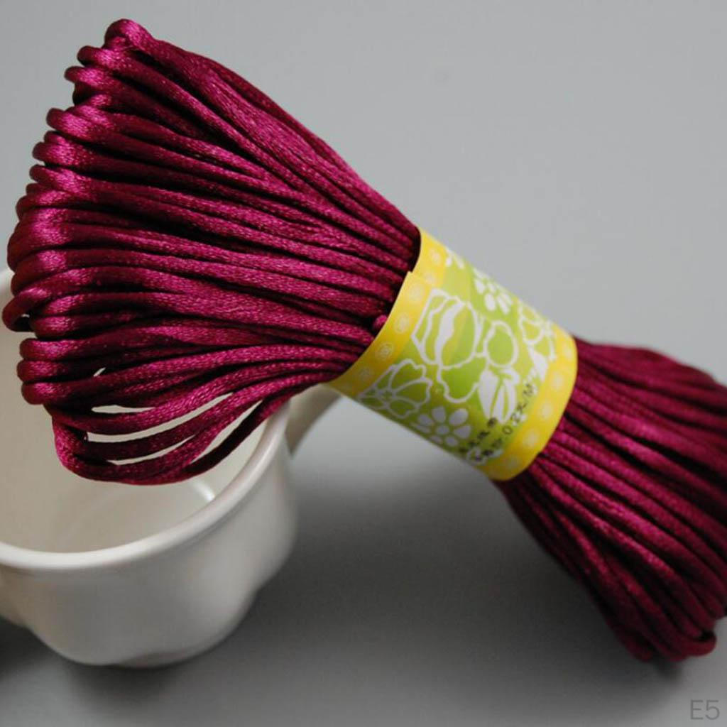 2 Pieces Satin Nylon Cord String Knot Braiding Knitting Rope Thread