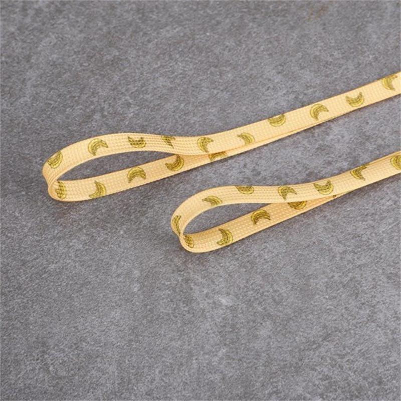 Flat Macaron Cute Shoelaces for Sneakers Pattern Print Fruit Shoelace Strawberry Grape Peach Orange Banana for AJ1 AF1 INS New