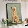 Golden Retriever Pearl Bead Art with Frame Modern Shiny Canvas Painting Minimalist Home Wall Decor Gift for Dog Lovers Aesthetic Wall Art
