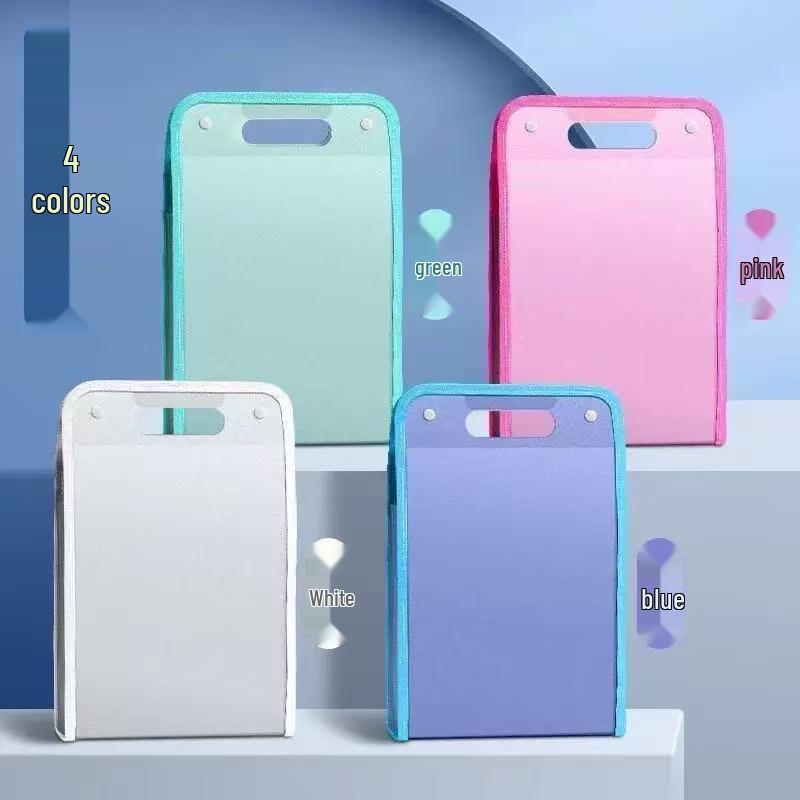 

A4 Multi-Layer Accordion Handbag - High-Capacity Student Paper Storage Folder Green