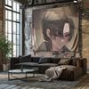 Curated BlackHaired Female Character Design Anime Style Wall Hanging Tapestry