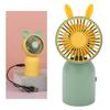 Handheld Mini Fan USB Charging Portable Cartoon Bunny Ears Stable Fan Base Design Small Fan for Outd