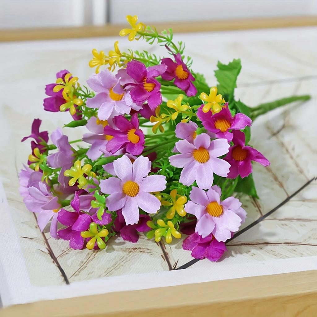 1pc Lifelike Daisy Bouquet with Multi-Head Design - Elegant Faux Flowers for Home Decor & Special Events, Ideal for Wedding