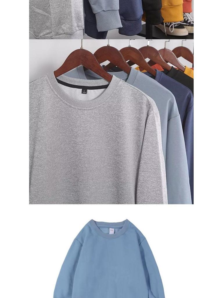 Men's Velvet Thickened Lambswool Hoodie - Loose Fit, Long Sleeve, Solid Color Base Layer for Autumn and Winter.