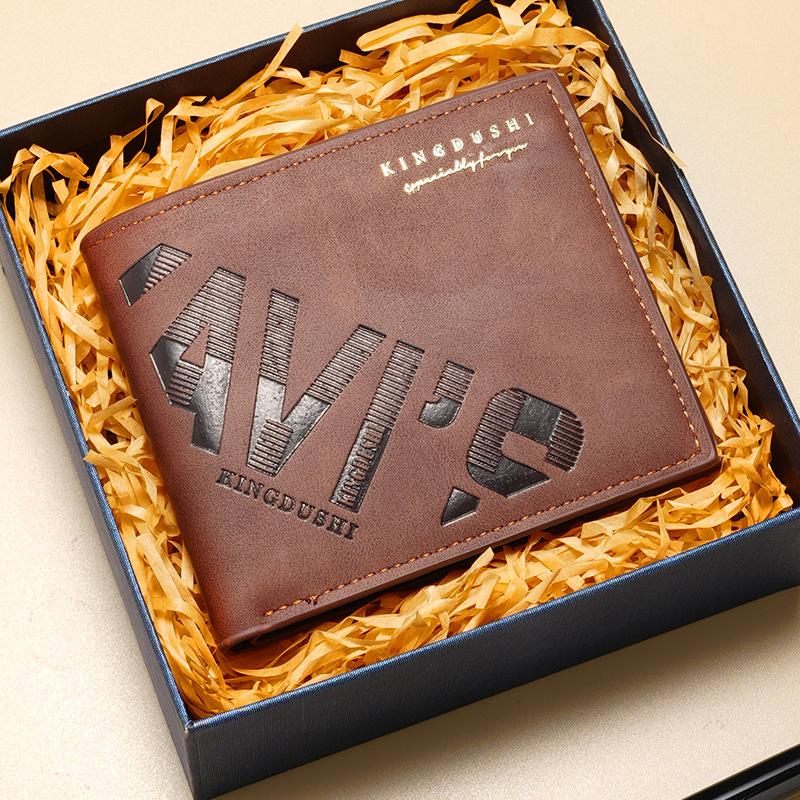 New Men'S Wallet Men'S Short Wallet Fashion Youth Wallet Large Capacity Durable Wallet