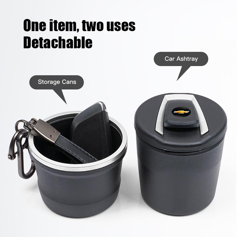 Car LED Ashtray Garbage Coin Storage Cup Accessories For Chevrolet Cruze Sonic Silverado Trax Camaro Corvette Bolt Z71 Sail SS