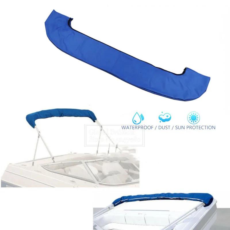 600D 4-Bogen-Biminitop-Kofferraumabdeckung ohne Rahmen Yacht-Bootsabdeckung mit Reißverschluss Anti-UV-wasserdichte staubdichte Abdeckung Marinezubehör