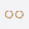 BIMBA Y LOLA [25FW] BIMBA Y LOLA Multicolor Crystal Logo Hoop Gold Earrings B256AIW001GOF