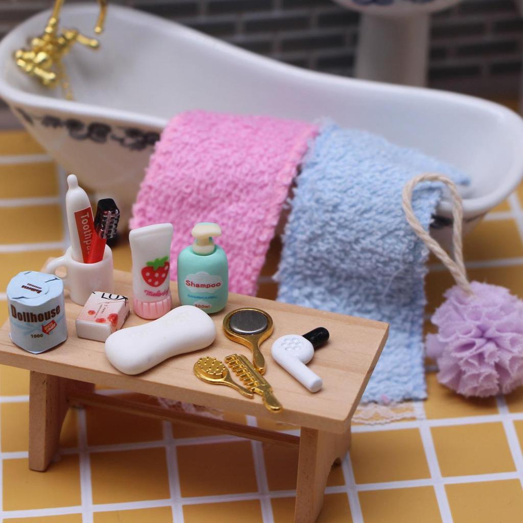 Dollhouse Mini Bathroom Hair Dryer & Comb Set - BJD Simulation Accessories