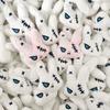 Cute Gothic Bunny Keychain Mini Wounded Rabbit Keyring Fluffy Backpack Pendant  Anime Fans