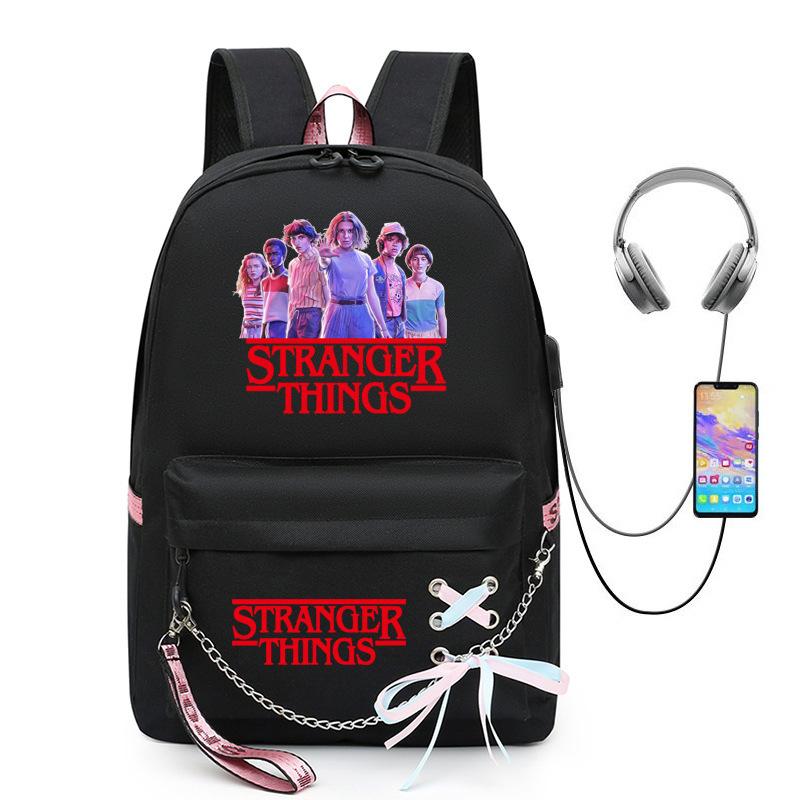 Stranger Things Student Backpack USB Charging Backpack KTB