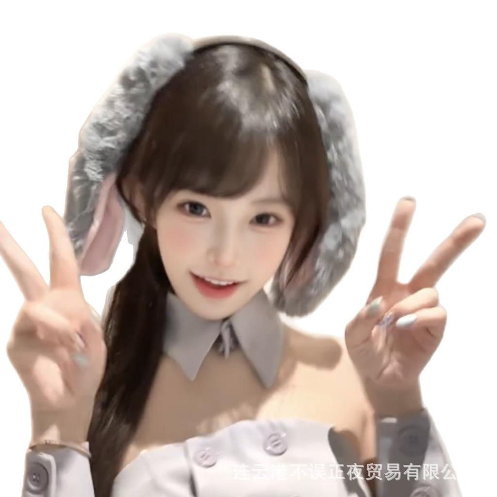New cute lop ear rabbit ear headband amusement park cartoon photo plush headband female cosplay hair accessories