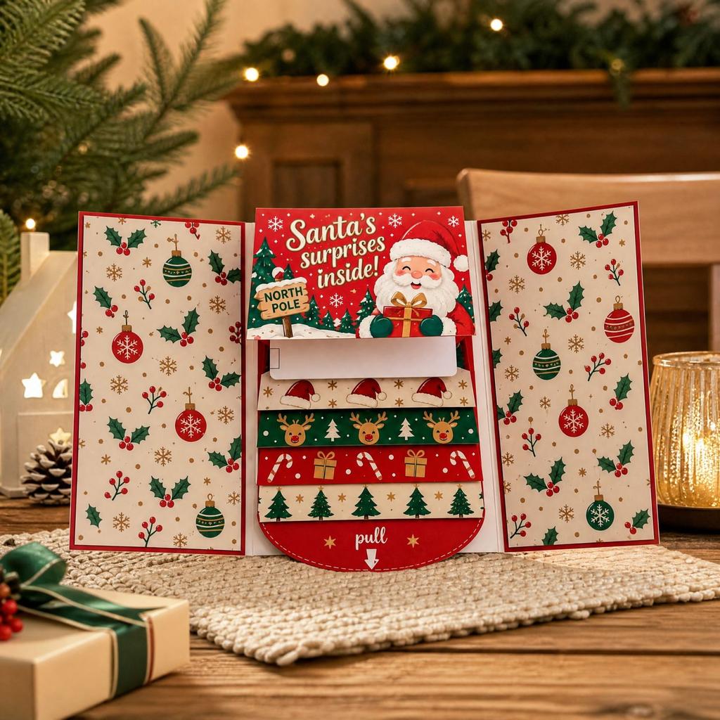 Weihnachts-Überraschungsparty Faltkarten-Album für Feiertagskarten