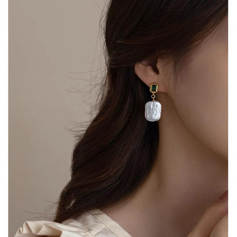 Natural Large Baroque Pearl Earrings For Wemon,Boho Gold Plated Dangle Pearl Earring Jewelry Wife Mom Birthday Gift