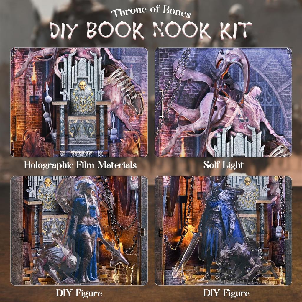 MiniCity DIY BookNook Kit Dollhouse Kit Miniature House Kit BookNook Suitable for and Birthday with LED Light - - - - Beginners, Teenagers, Adults,